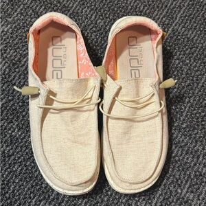 Hey Dude Wendy Chambray Women's Casual Shoes, White Nut, 9
